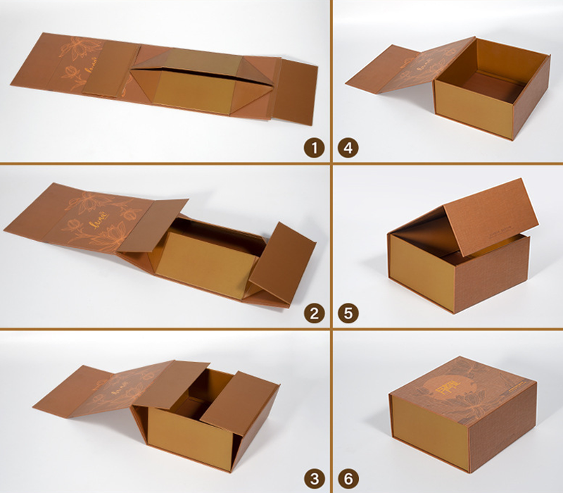 Kraft Paper Decorative Gift Boxes with Lids and Magnetic Closure Nesting Rectangle Flip Top Cartons, Stackning Empty Baskets for Gifts, Stylish Mache Packaging Containers