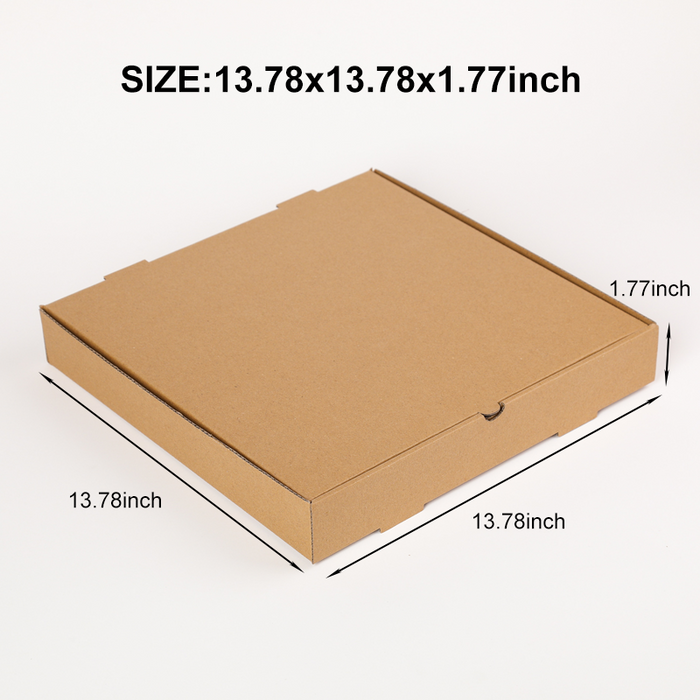 Pizza Boxes Takeout Protective Delivery Containers Collapsible Corrugated, Kraft Paper Cardboard Portable Packaging for Restaurant Home