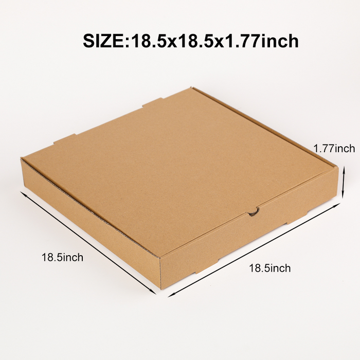 Pizza Boxes Takeout Protective Delivery Containers Collapsible Corrugated, Kraft Paper Cardboard Portable Packaging for Restaurant Home