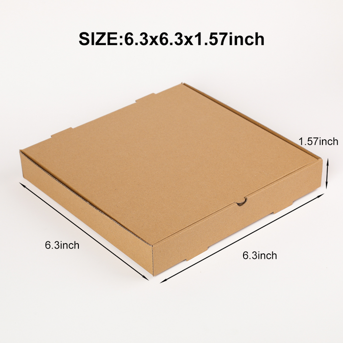 Pizza Boxes Takeout Protective Delivery Containers Collapsible Corrugated, Kraft Paper Cardboard Portable Packaging for Restaurant Home