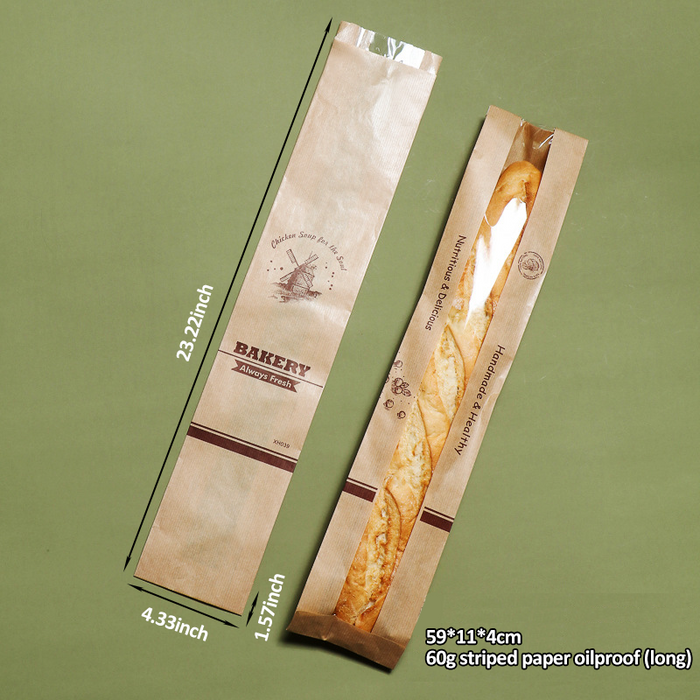 Kraft Paper Baguette Bread Bags, Paper French Bread Bags for Homemade Bread Large, French Baguette Loaf Bags Gifts for Bakers